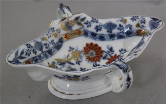 A Meissen double-lipped sauceboat, dot period, c.1780, 21.8cm